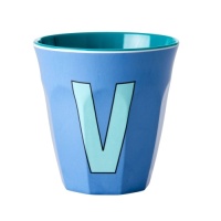 Alphabet Melamine Cup Letter V on Blue by Rice DK